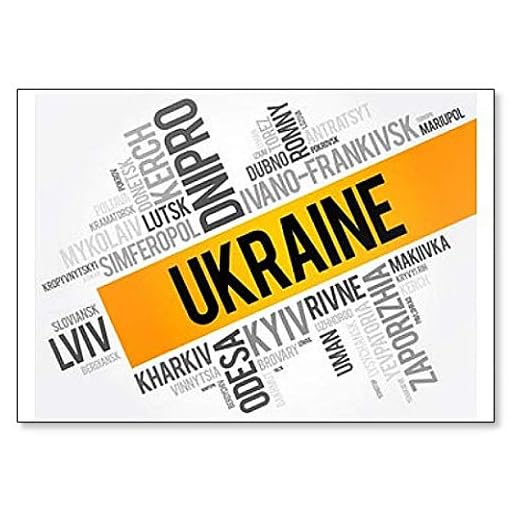 Lista över städer i Ukraina, ordmoln kollage, illustration - klassisk kylskåpsmagnet
