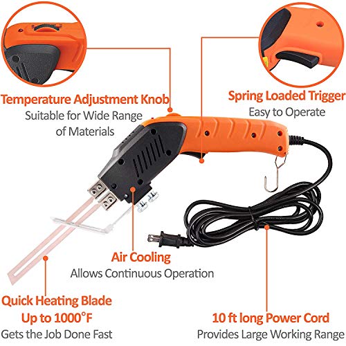 JIADING Pro Electric Hot Knife Foam Cutter Styrofoam Cutting Tool Kit Air Cooled Electric Hot Knife Continuous Use(Electric Foam Cutter)
