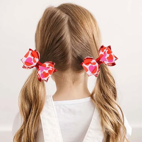 Pinza para cabello con moño y brillo rojo miniatura 2