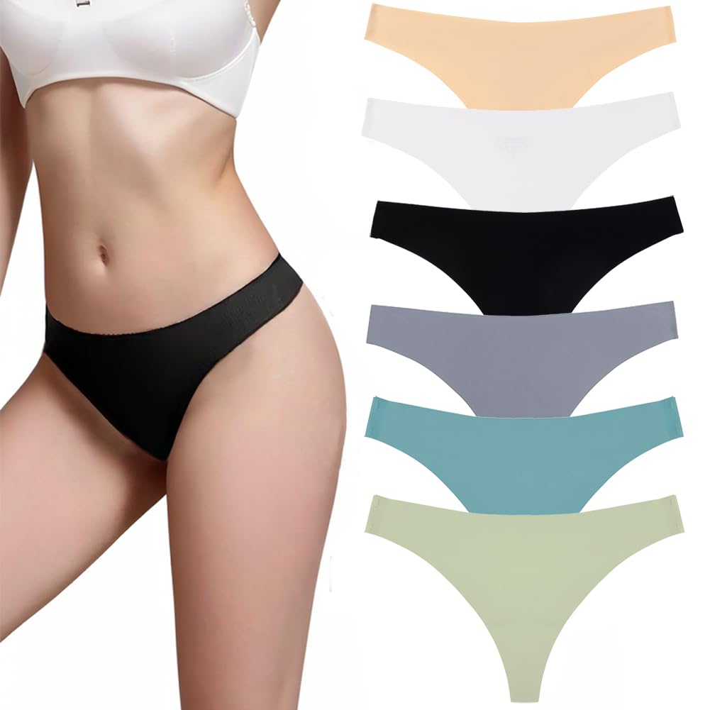 flintronic String Tanga Damen Nahtlos, Seamless Slip, Frauen Nahtlose UnterwäSche, Unterhose No Show Microfaser, Ohne Naht Unsichtbare Unterhosen, Invisible Women Thong Underwear, Atmungsaktiv