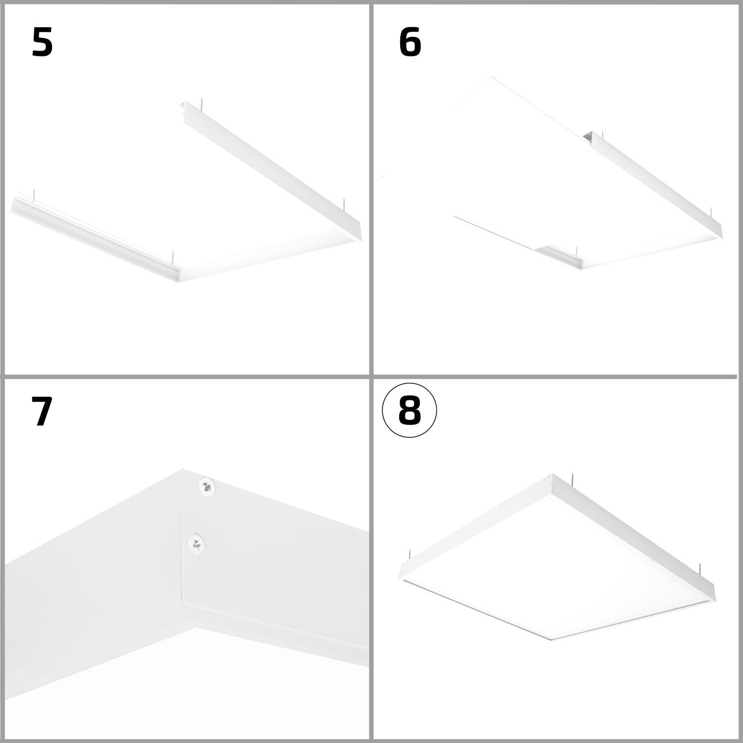 LEDKIA LIGHTING Panneau LED 120x30 cm 40W 4000lm + Kit en Saillie 4000K Non Dimmable Individuel Blanc neutre