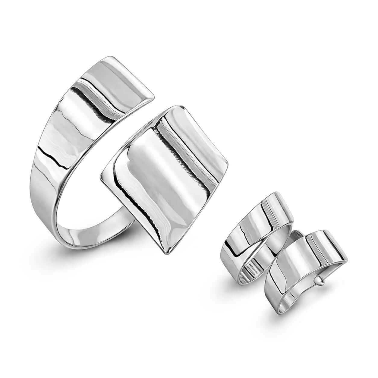 Modern Geometric Wide Silver Cuff Bracelet, Contemporary Statement Bangle, Polished Metal Finish, Fashion Jewelry