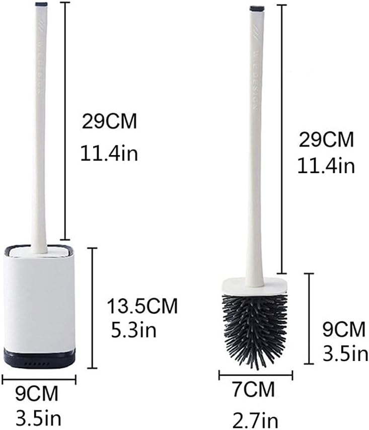 Toilet Brush Holder Wall-Mounted and Vertical Toilet Brushes, Long-Handled Toilet Brushes, Modern Minimalist Design Bathroom Toilet Brushes (White) Toilet Brush Holders, 20010125
