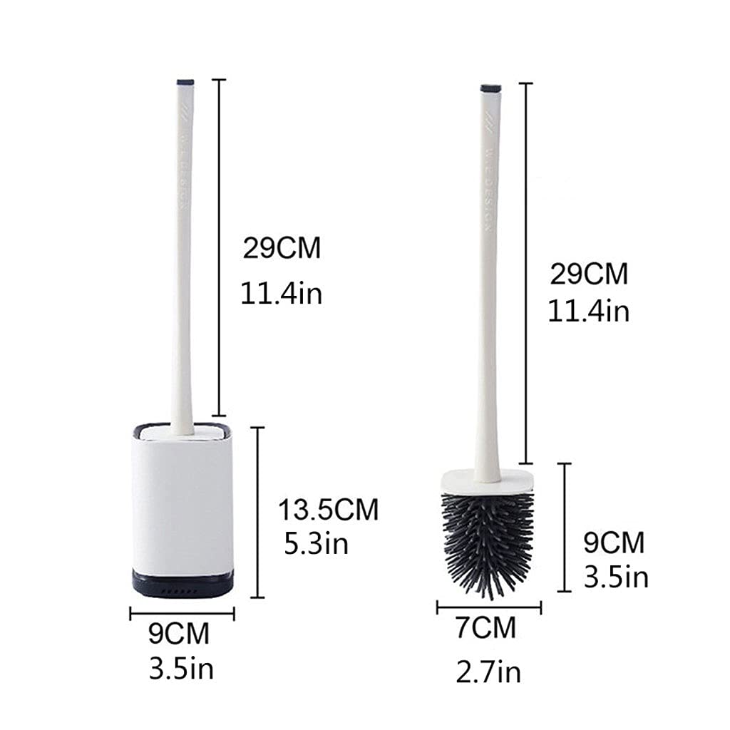 Diseño Clásico Cepillos de Inodoro Vertical y de Pared, cepillos de Inodoro de Mango Largo, cepillos de baño Modernos de diseño Minimalista (Blanco) Escobillas de Baño