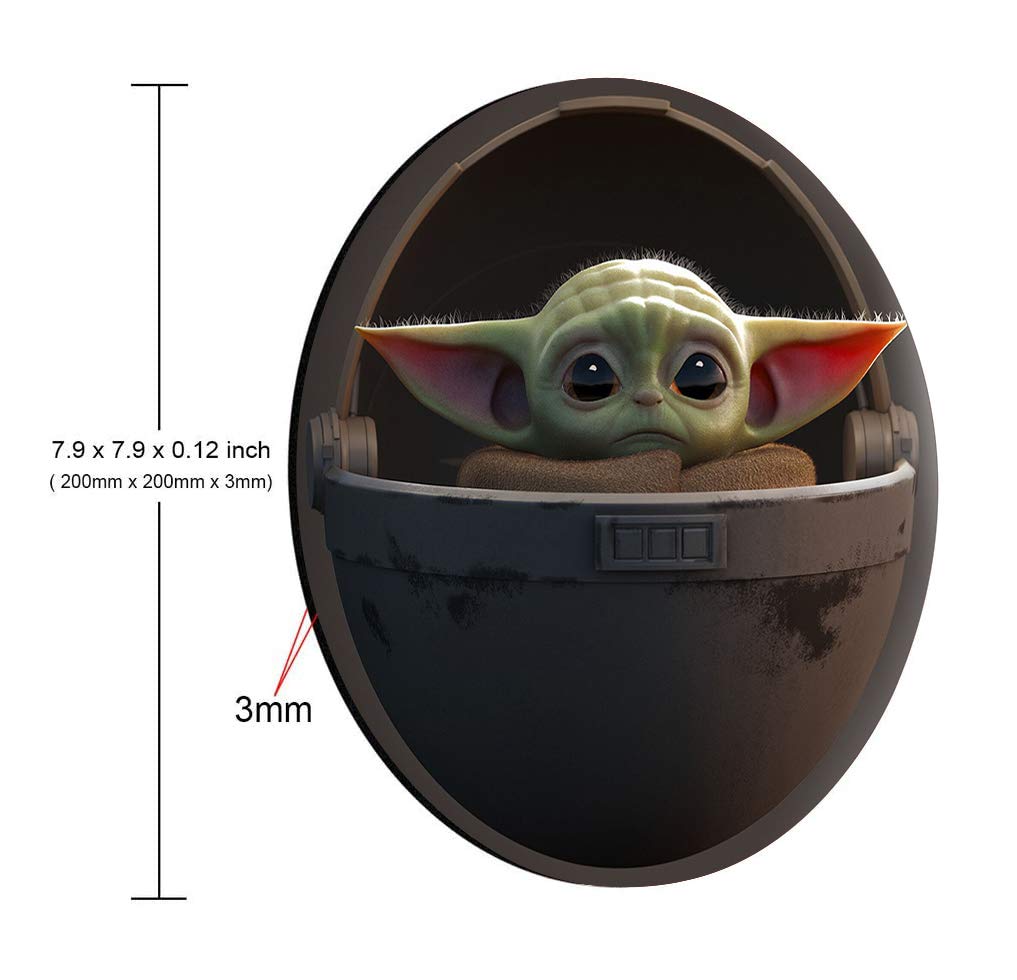 Baby Yoda Mouse Pad, Non-Slip Rubber Gaming Mouse Pad, Office Round Mouse Pad