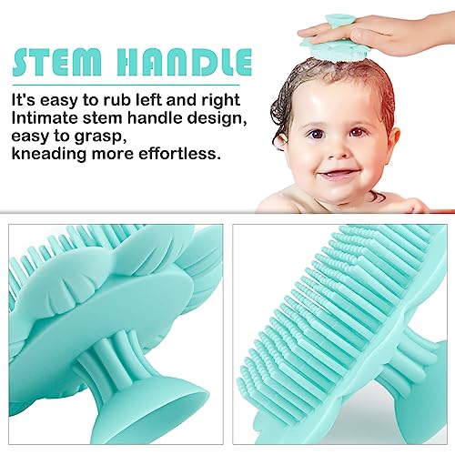 Image of Baby Cradle Brush - Silicone Massage & Exfoliator Brush for Newborns to Toddlers (Green)