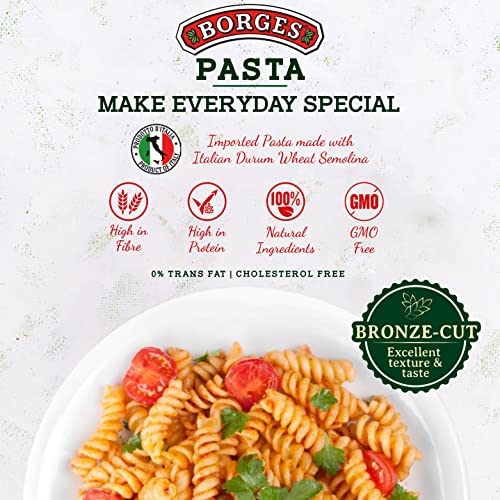 Image of Borges Fusilli Pasta - 500 gm| 100% Durum Wheat | Imported from Italy | High in Protein |No Preservative