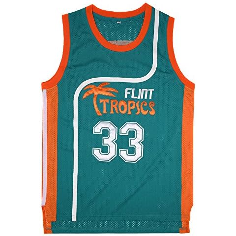 BOROLIN Youth Basketball Jersey #33 Jackie Moon Flint Tropics 90s Movie Shirts - green - XL Cover