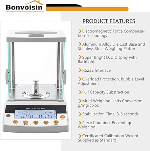 Balanza Analítica Digital 0.1mg 220g Precisión Alta miniatura 7
