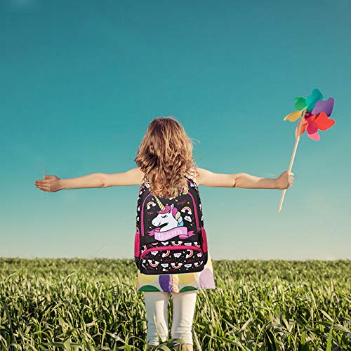 Meisohua Girls Backpack Unicorn Backpack For Girls Elementary School Backpack For Kids Water Resistant School Bag With Lunch Tote Bag Pencil Purse Bag 3 In 1 Sets Bookbags #TOP5
