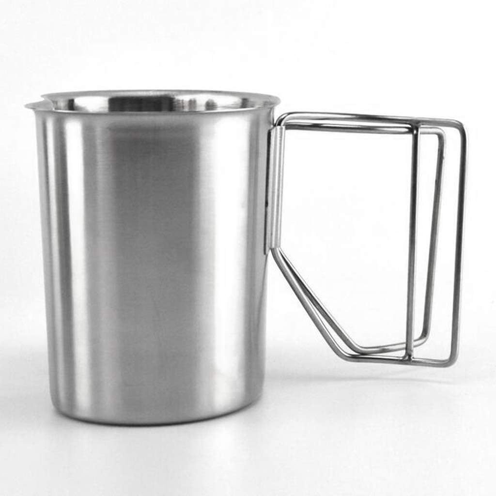 Stainless Steel Camping Cup & Kettle Set, 1L (34 fl oz) Pot with Lid, Outdoor Cooking for Hiking Backpacking