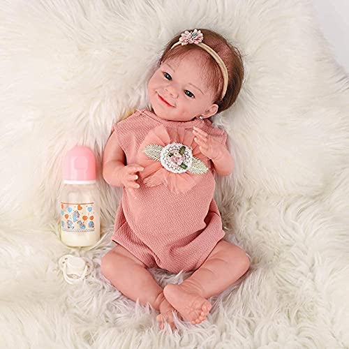 MWKL Lebensechte realistische Badepuppen Nettes Reborn Baby 50cm Vollsilikon Körper Rebirth Puppe Reborn Puppe… – Bild 4