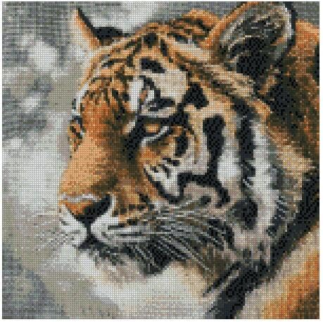 Kit point de croix compté tigre 14 carats en coton de qualité supérieure