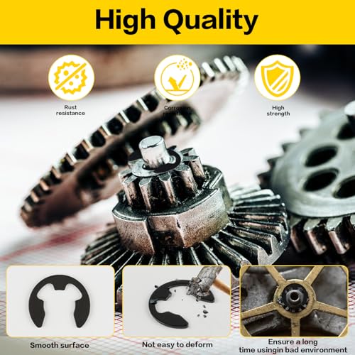 500 Stück E-Clips, Sprengring Set, E Clips Sprengringe Set, Interner Sicherungsscheiben Unterlegscheiben, M1.2-M15 E Externe Sicherungsringe Sortiment Set für Befestigen Lagern Zahnrädern