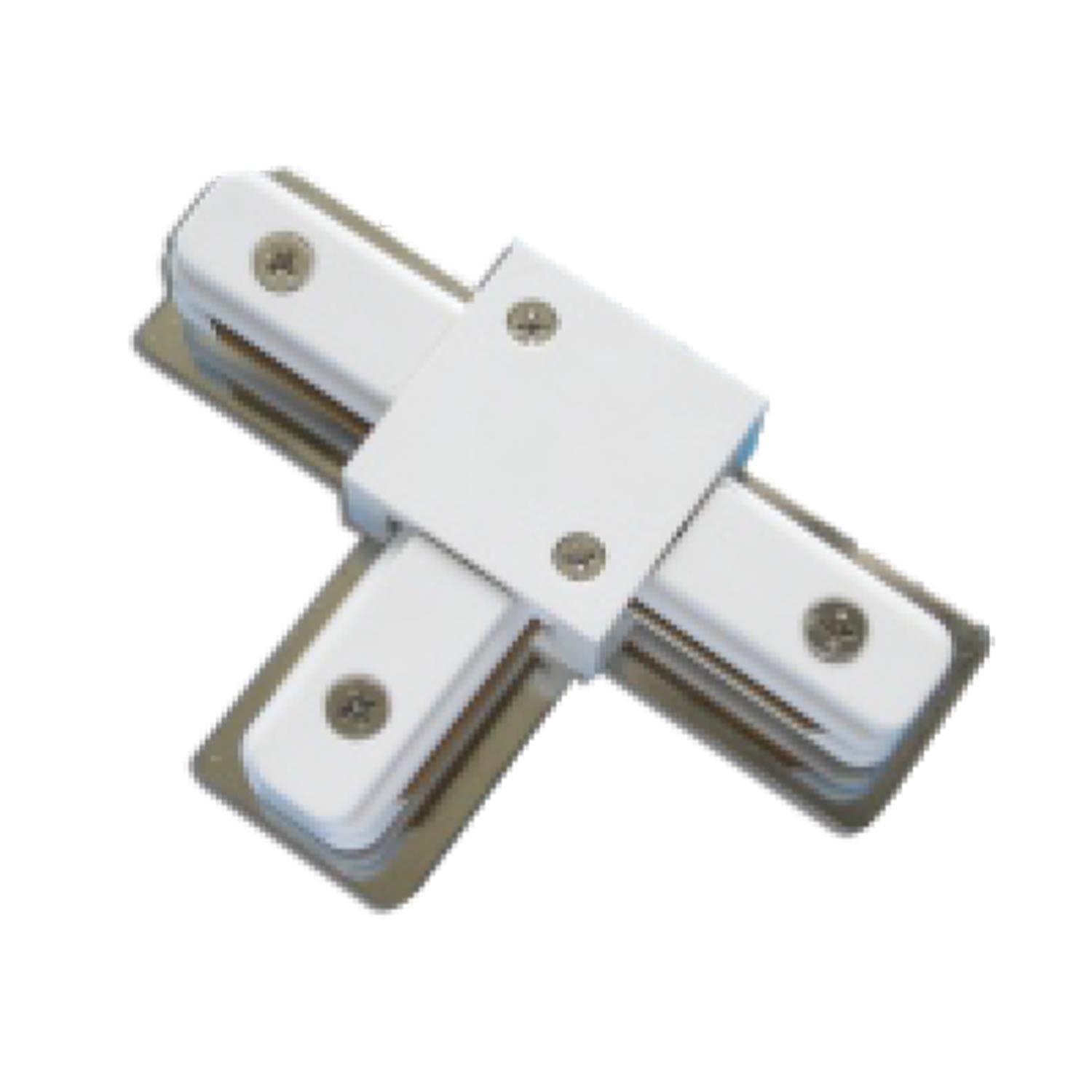 VoltShine Two-way white T rail ideal for modern rooms. Adaptive design optimizes the area and provides elegant and functional lighting, ideal for any environment.