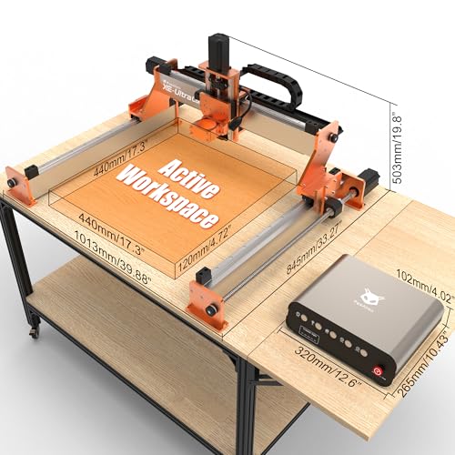 Image of FoxAlien XE-Ultra Core Desktop CNC Router Machine, 17x17in Active Area with NEMA 23 Closed-Loop Stepper Motor, Large Benchtop Engraving & Milling Machine for Wood, Aluminum, Carbon Fiber DIY Projects