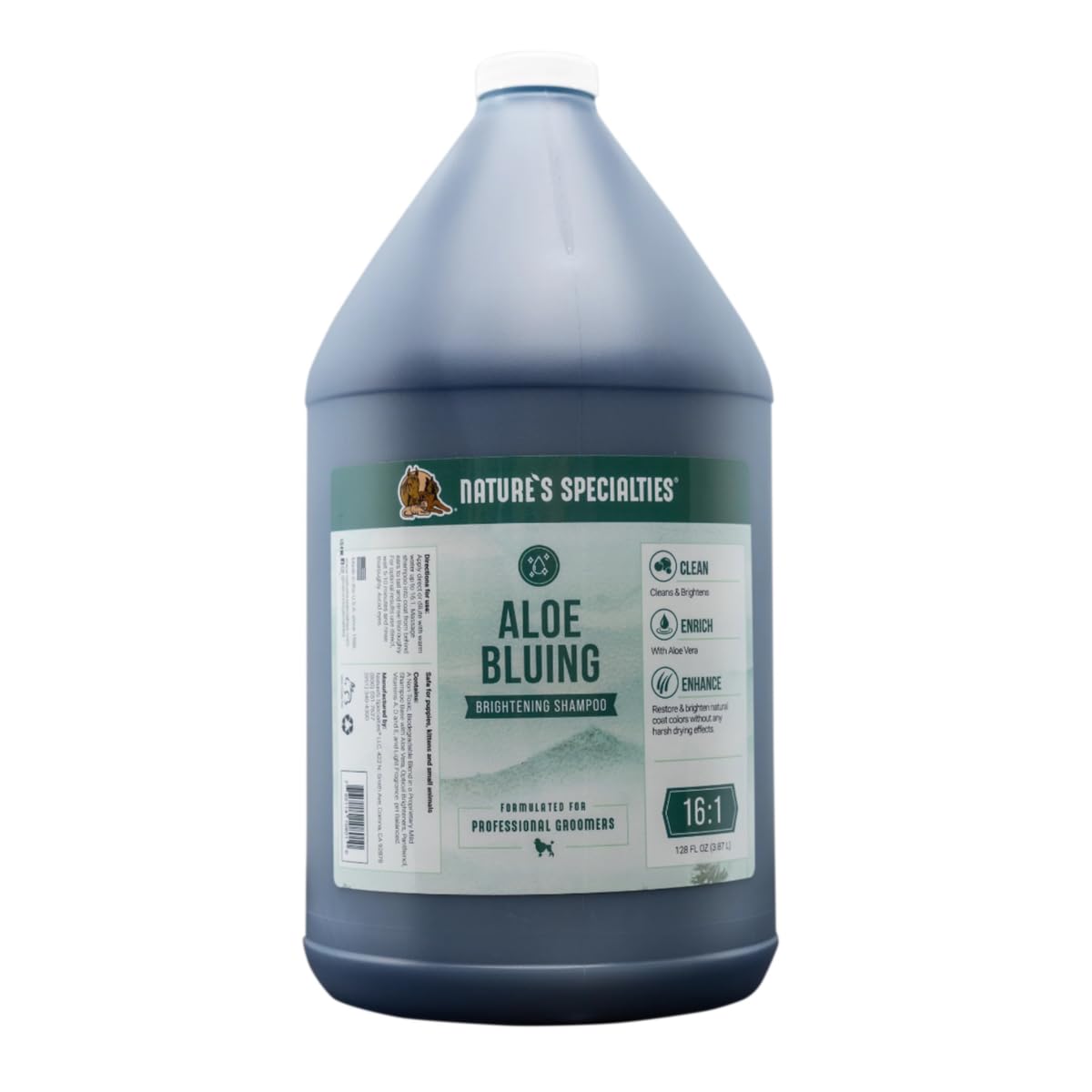 Nature's Specialties Aloe Bluing Hundeshampoo - Farbverstärkendes & Aufhellendes Shampoo für Hunde - Vergrößert Schwarzes & Weißes Fell - Tiefenreinigendes Shampoo für Haustiere, 3.8L