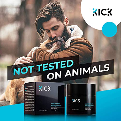 Hair Cream For Men By Kick: Medium Hold Forming Cream - Award Winning Mens Hair Products - Non Greasy Hair Styling Cream With Argan And Coconut Oil To Restore Dry, Damaged Hair - 2 Oz #TOP6