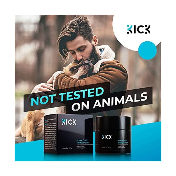 Hair-Cream-for-Men-by-KICK-Medium-Hold-Forming-Cream-Award-Winning-Mens-Hair-Products-Non-Greasy-Hair-Styling-Cream-with-Argan-and-Coconut-Oil-to-Restore-Dry-Damaged-Hair-2-Oz Kick Hair Cream for Men Medium Hold Forming Cream - Award Winning Mens Hair Products - Non Greasy Hair Styling Cream with Argan and Coconut Oil to Restore Dry, Damaged Hair - 2 Oz