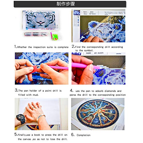 Diamond Painting Kits for Adults,Sun and Moon Face Full Drill Crystal Rhinestone Embroidery Cross Stitch,DIY 5D Paint by Numbers for Adults Beginner,Home Wall Decor 13.8\"×13.8\" - Thumbnail 7