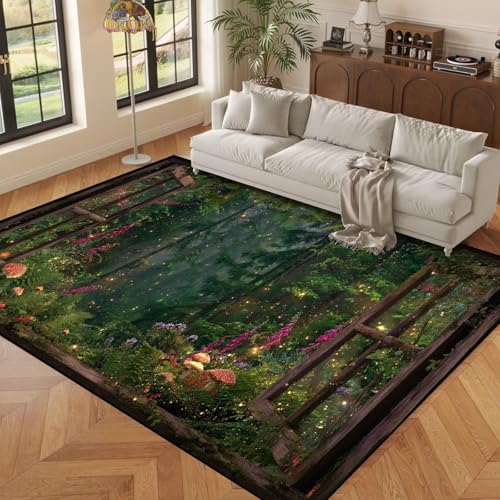 FUYEUN 5' x 7' 3D Magic Forest Area Rug Optical