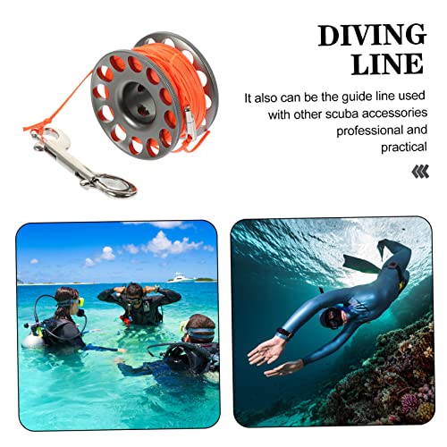 Spool de línea guía con clip anticaída para estabilidad en buceo 4