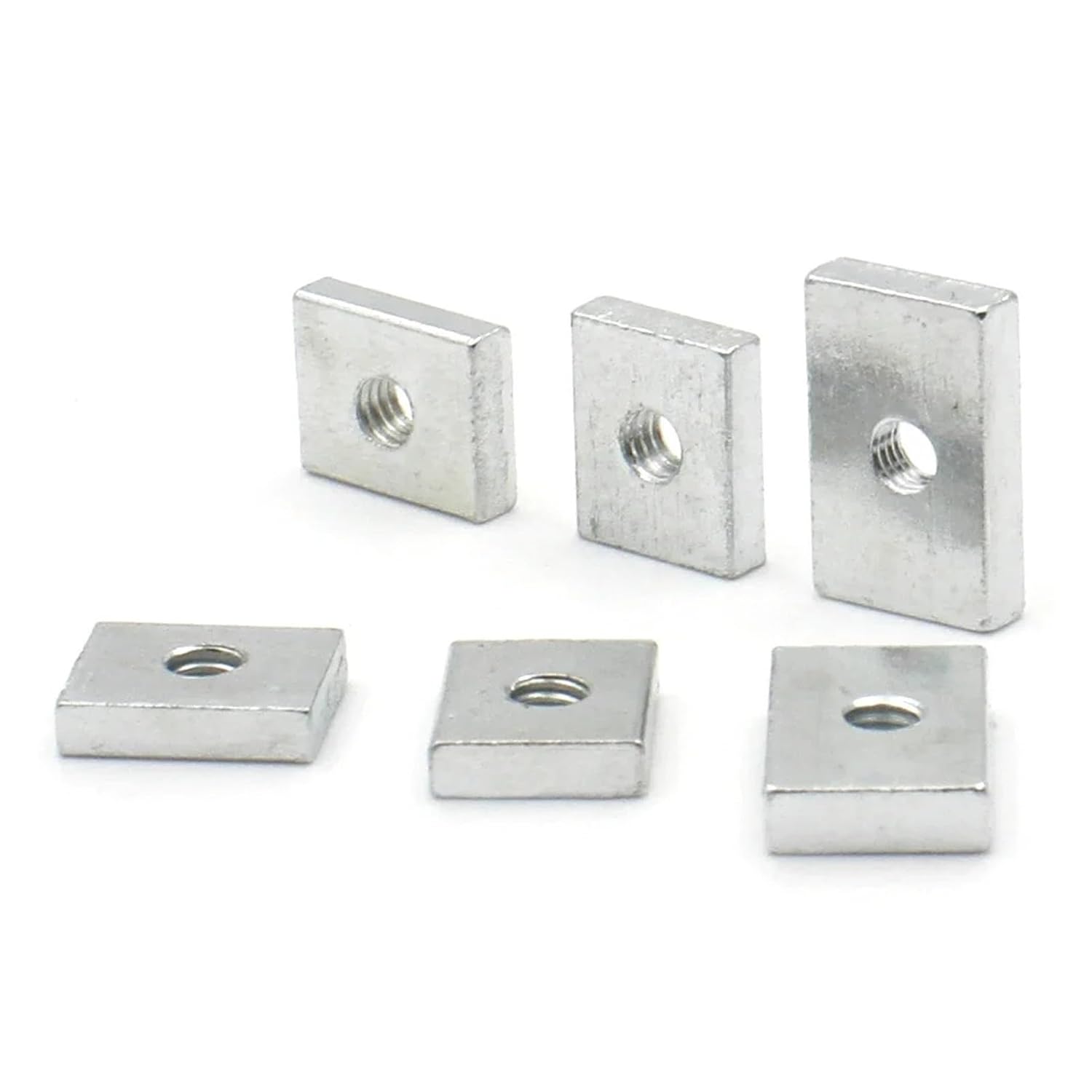 Square nut 10/50pcs M3 M4 M5 M6 M8 Square Nut Zinc-Plated Carbon Steel Rectangular Nuts Thin Slider Block Nuts Aluminum Profile Accessory(50pcs,M5x15x12x4)