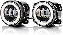 2 Faróis de Neblina LED DRL- 3 Funções, DRL Branco e Âmbar, Seta Direcional - para Carro, Moto, Caminhão, Carretas.