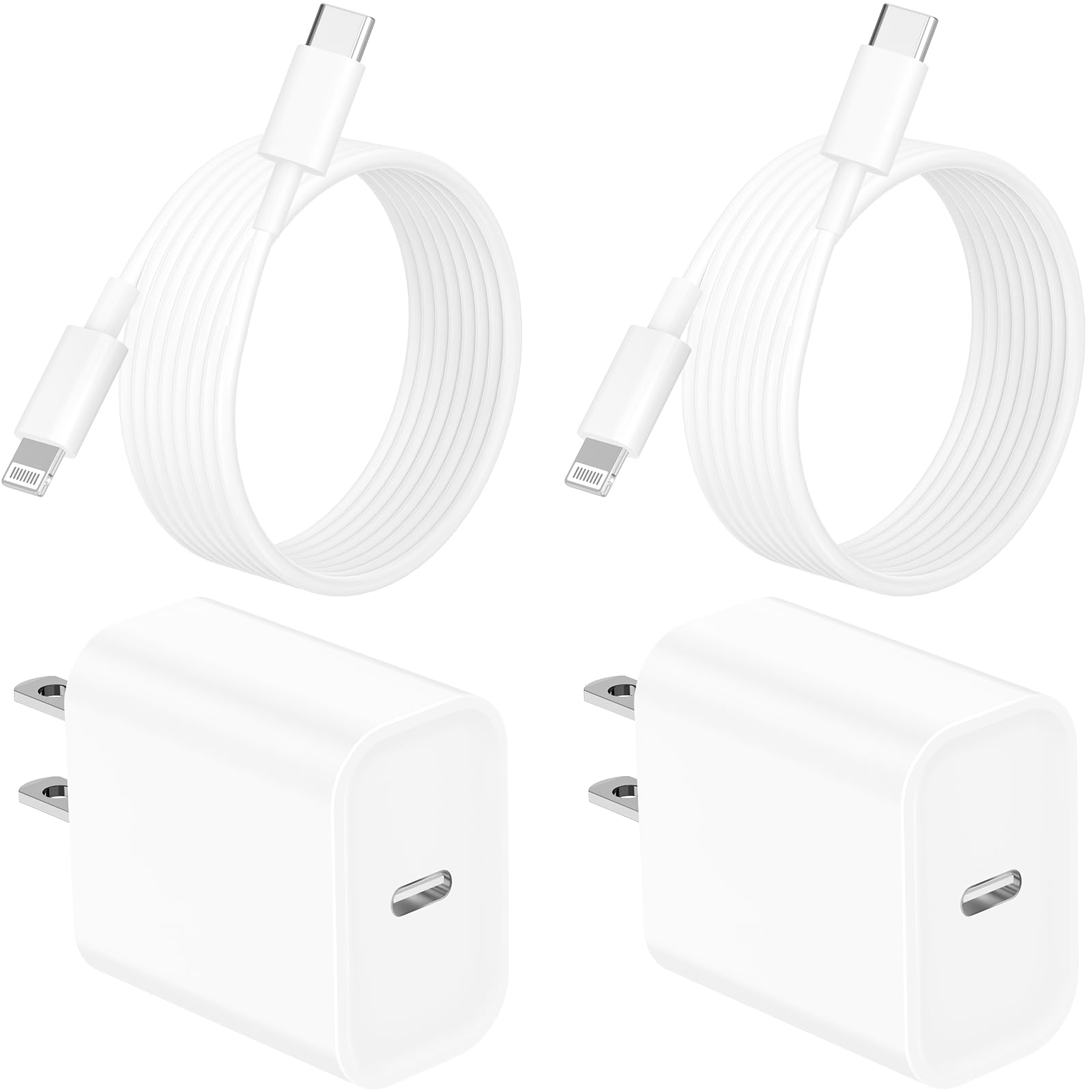 [Apple MFi Certified] iPhone Charger Fast Charging, Redpark 2Pack 20W Type C Wall Charge Block USB C Charger with 6FT Type C to Lightning Cable for iPhone 14 13 12 11 Pro Max XS XR X 8 SE iPad AirPods