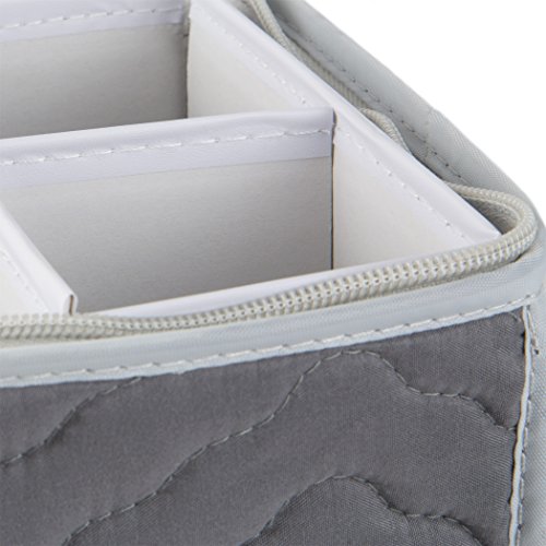 China Cup Storage Chest - Deluxe Quilted Microfiber (Light Gray) (13"H X 15.5"W X 5"D) #TOP2