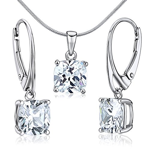 Preisvergleich Produktbild Silber Set NOVALIE Ohrringe Anhänger Zirkonia 925 Sterling Silber