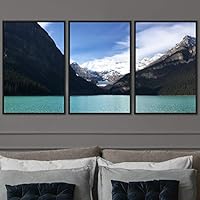 3 Piece Framed Canvas Wall Art Winter Lake Canvas Prints Home Artwork Decoration for Living Room,Bedroom - 16