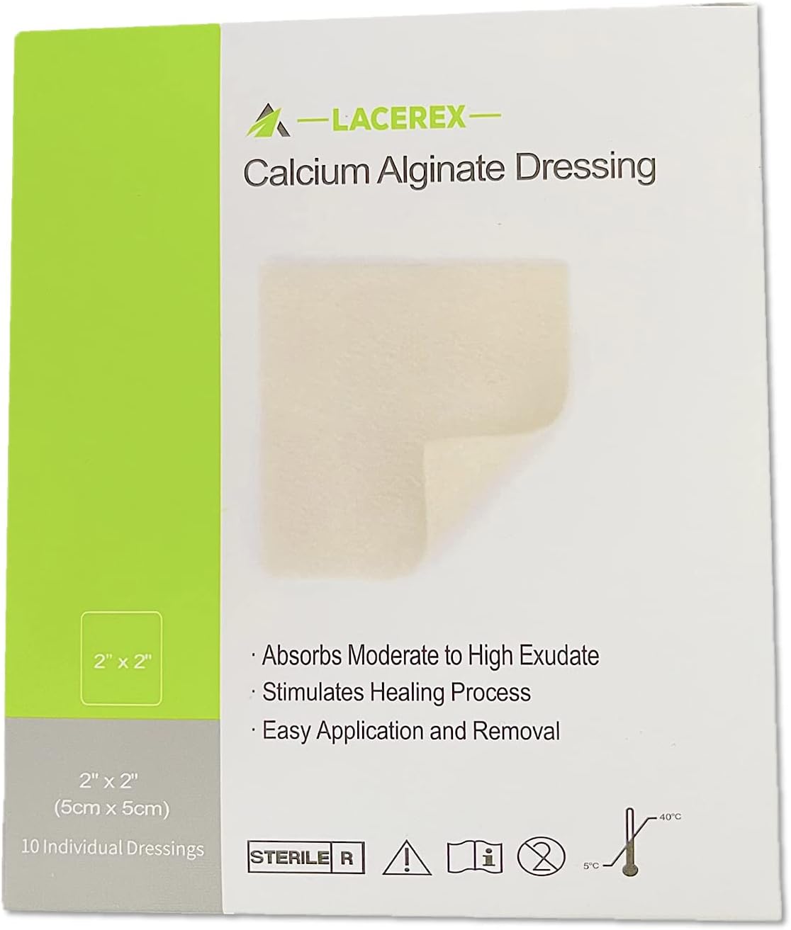 Calcium Alginate Wound Dressing - Highly Absorbent, Sterile, Non-Stick Padding, Comfortable & Absorbent. (4"x4") : Industrial & Scientific