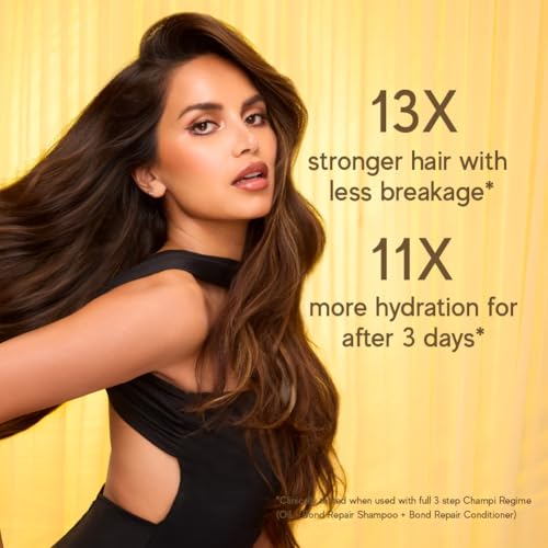 Image of indē wild Champi Bond Repair Shampoo | 17 Amino Acid Complex, Pea Protein, Pro-Vitamin B5 | Bhringraj, Coconut Oil, Amla Extract | Strengthening, Hairfall Control & Scalp Cleanser | 300ml