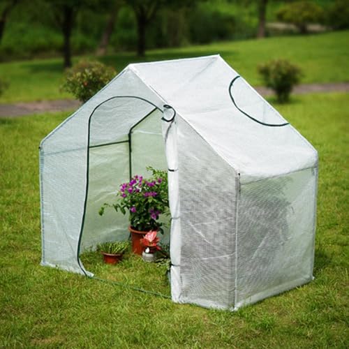 ENWYTE ビニール温室 家庭用 180×105×165cm 防寒・保温 防雨・紫外線カット PEメッシュ+PVC素材 霜よけ 暑さ対策 植物温室 家庭菜園 園芸 花 野菜 観葉植物 ベランダ 庭用 簡単組立 工具不要 室内栽培花栽培 ベランダ 庭 防寒