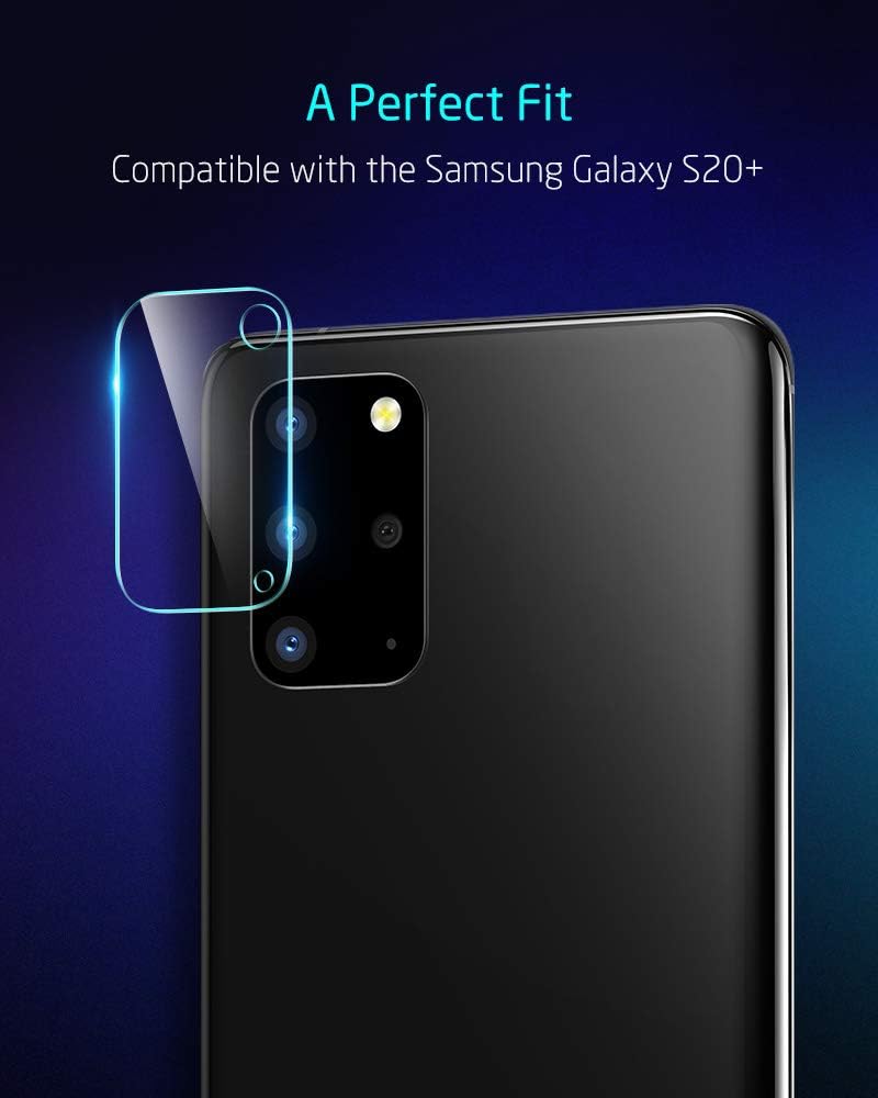 ESR Camera Lens Protector Compatible with Galaxy S20 Plus (2-Pack) [Scratch-Resistant] [Fingerprint-Resistant] [Ultra-Thin] Flexible Glass Camera Protector for The Samsung Galaxy S20 Plus (2020)
