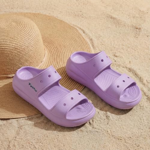 Image of YOHO Double Strap Clog Sandals for Women | Waterproof Monsoon Footwear & Rainy Shoes | Cushioned Lightweight Chappal
