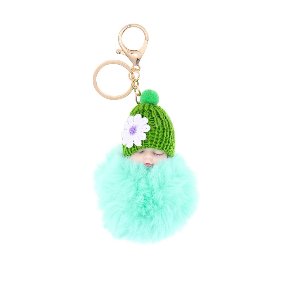 その他 PERMPOOM DOLL KEYCHAIN Doll Pom Pom Keychain Cute Fluffy Doll Keychain Pompom Women