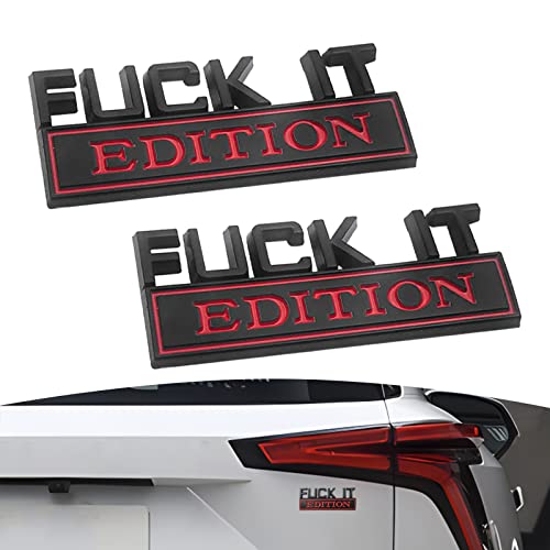 2PCS Car Emblem Fuck-IT Edition