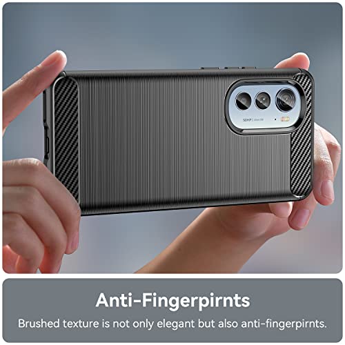 Compatible With Motorola Moto Edge 2022 Case With [2 Pack] Hd Screen Protector, Brushed Fashion Shockproof Covers,Flexible Tpu Bumper Soft Rubber Protective Phone Case For Moto Edge 5G 2022 Black #TOP3