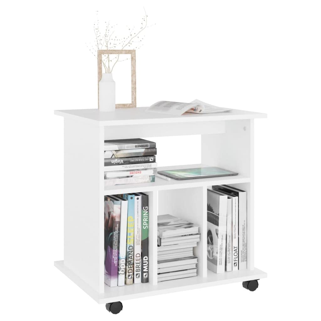 vidaXL Mobiletto con Rotelle Bianco 60x45x60 cm in Truciolato