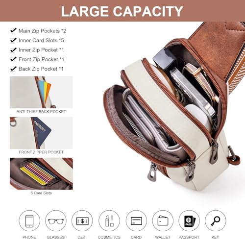 Image of cakang Womens Sling Bag Crossbody Bags for Women Vegan Leather Sling Backpack Daypack Fanny Pack Crossbody Purse Travel