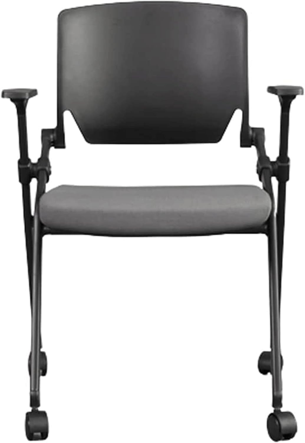 OLOTU Silla Plegable Silla Plegable esmerilada Cojín de Lino de algodón de Alta Elasticidad Respaldo ergonómico Silla Reposabrazos Sillas de Oficina Polea Sala de conferencias Clásica