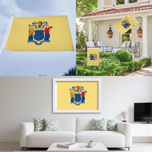 Drapeau New Jersey de haute qualite avec oeillets robustes et finitions soignees