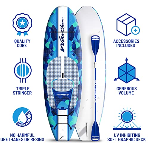 Wavestorm 9Ft6 Sup Kayak Hybrid Stand Up Paddleboard Foam Soft Top Sup For Adults And Kids Of All Levels Of Paddling Kayak,Blue #TOP3