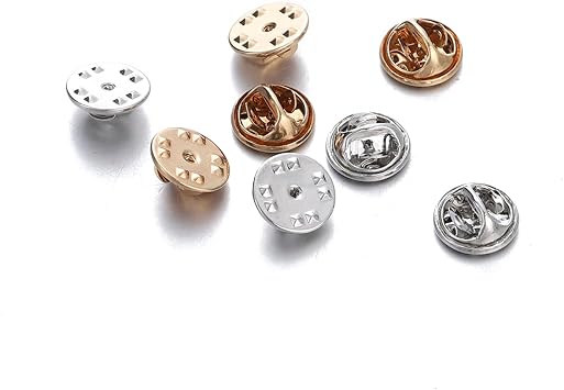 100 Pcs Butterfly Clutch Tie Tacks Pin Back Metal Locking Replacement with 11.5mm Blank Pins for Craft Making Mix Color