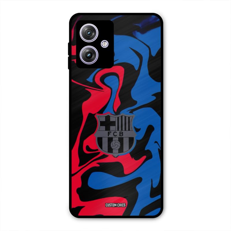 Image of PrintShield FC Barcelona Comic Back Cover for Moto G54, Shockproof Printed Phone Case with Soft TPU Sides & Anti-Slip Grip
