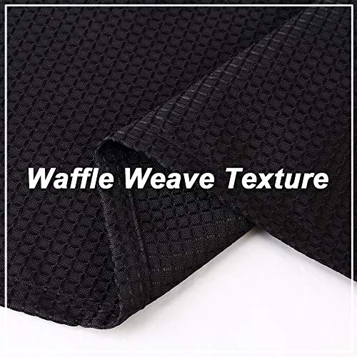 Caromio Black Shower Curtain, Hotel Quality Waffle Weave Textured Fabric Shower Curtains For Bathroom Washable, Black, 72X72 Inch #TOP5
