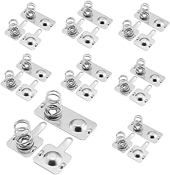 Cutelec 12Pairs Battery Springs AA Battery Negative to Positive Conversion Spring Contact Nickle Plated 12x12mm and 12x26.5mm