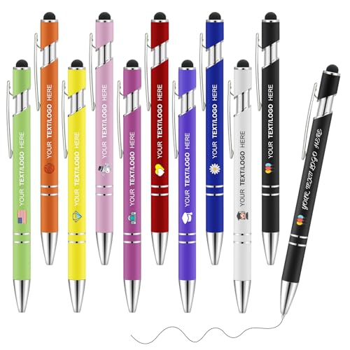 ENOMY Kugelschreiber Personalisert mit Logo/Text/Namen 10 Stück Kugelschreiber mit Gravur Personalisierter Stift mit schwarzer Tinte Eignen Sich für Uni Büro Beruf Geschenk Mehrere Farben Verfügbar ENOMY Kugelschreiber Personalisert mit Logo/Text/Namen 10 Stück Kugelschreiber mit Gravur Personalisierter Stift mit schwarzer Tinte Eignen Sich für Uni Büro Beruf Geschenk Mehrere Farben Verfügbar